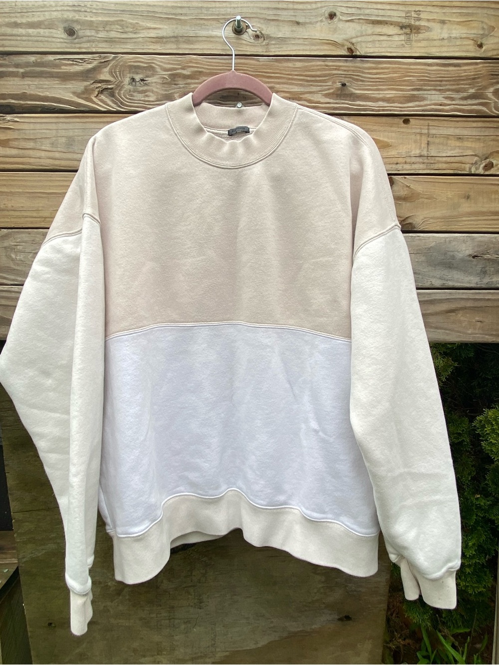 Men's Abercrombie Oversized Two-Tone Crewneck Sweatshirt Size Large